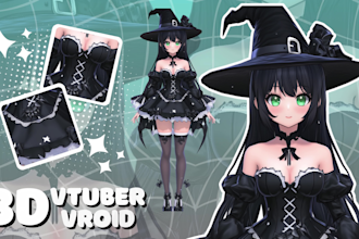 create 3d character models for vtuber, anime, 3d rigging, vrchat, and vroid