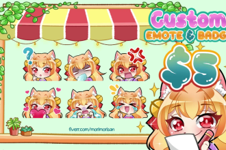 make cute emotes for twitch, kick, youtube and discord