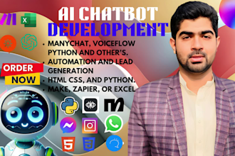 create ai chatbots using manychat and voiceflow for websites or apps with gpt