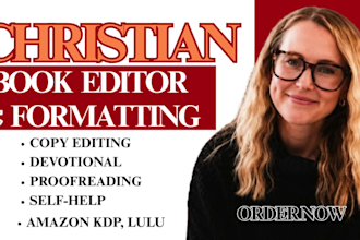 copy edit format christian self help, memoir, daily devotional non fiction book