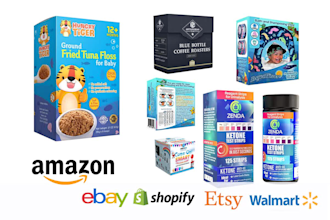 do amazon product packaging or box design with 3d mockup