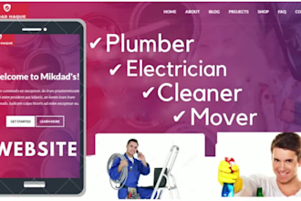 create electrician, mover, plumber, cleaner website