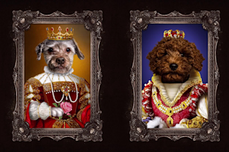 create custom premium royal pet portrait