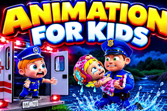 create 3d ai kids video editing, storytelling for kids 3d cartoon kids animation