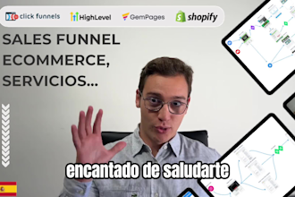 construir embudo de ventas en shopify, clickfunnels, webflow, ghl,