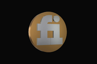 make a 3d rotating logo animation gif 360 spin perfect loop