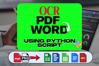 convert your scanned pdf,png to word, excel or editable text using ocr or python