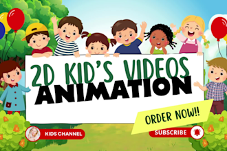 make 2d kids animation, cartoon video, nursery rhymes to earn