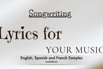 write lyrics for your music in english, french, or spanish