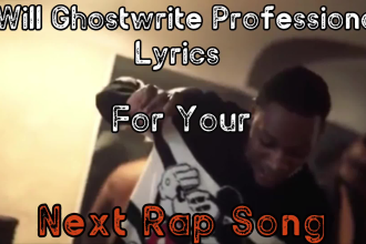 ghostwrite professional rap and hip hop lyrics as a trained audio engineer