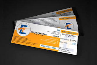 design elegant ticket, raffle ticket or event ticket in 6hrs