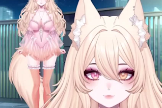 create vtuber model, live2d vtuber rigging in anime style for vtube studio