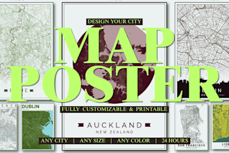 design print ready city map poster and wall art