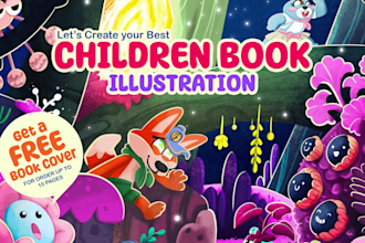 draw cute children story book illustration in my style