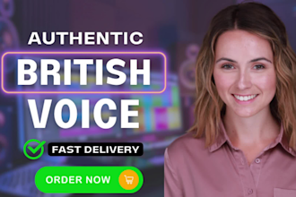 record your british female voice over in 24 hours
