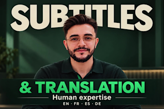 translate and add english, french, german or spanish subtitles to your video