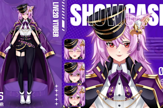 draw live2d vtuber model art character design ready to rig