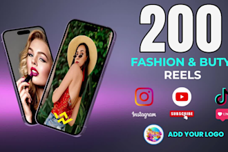 create 200 fashion models and beauty instagram reels and youtube shorts