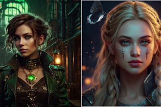 create a detailed ai art using midjourney ai and photoshop