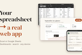 turn your excel or google sheets into a web app or dashboard
