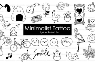 make minimalist tattoo design in my art style