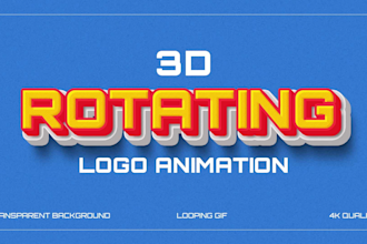 create looping 3d rotating logo animation