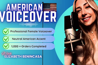 record a professional american female voice over in US english