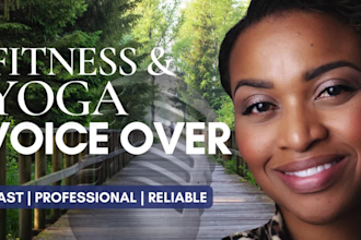 record a fitness and yoga american female voice over