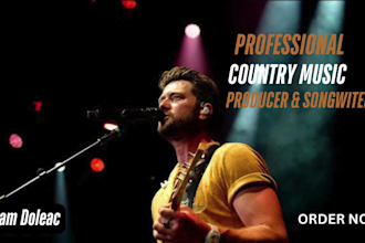 create melodious acoustic country music song and be your songwriter