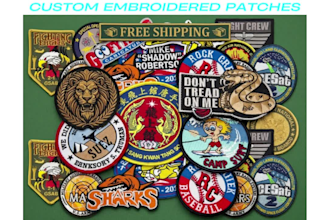 design, digitize, manufacture, and ship custom embroidered patches