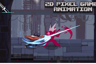2d pixel character, sprite sheet and pixel art animation  for indie game