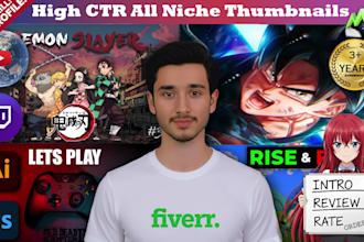 design thumbnail anime and gaming