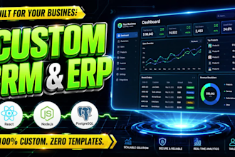 build custom CRM or erp lms software using react and node js