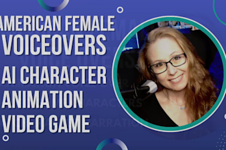 record american female voice over for video game or ai character