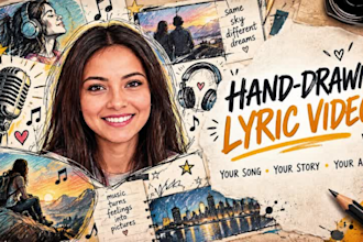 create hand drawn lyric video with custom animation