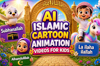 create ai islamic cartoon learning animation videos for kids