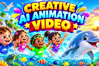 create ai animated kids video, 3d ai cartoon animation, ai video art