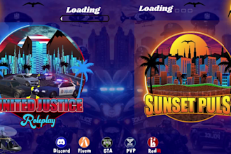 design roleplay, discord, fivem server logo, loading screen