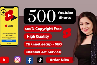 create youtube shorts channel with 500 bulk viral yt short videos of any topic