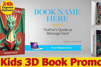 create a kids 3d book promo video trailer professionally