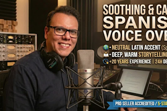record a soothing calm neutral spanish voice over