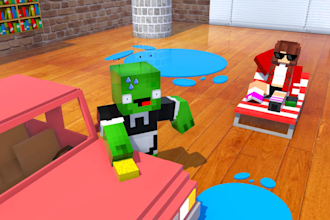 create 3d minecraft animation intro outro trailer, music video, cinematic shorts