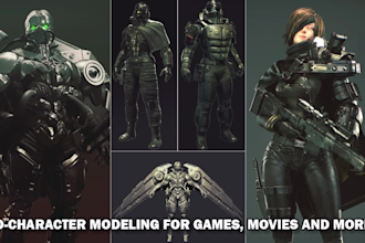 create 3d character and creature models