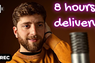 record a male italian voice over in 8 hours