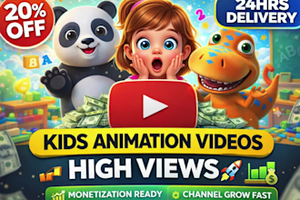 create engaging and interactive 3d pixar style animation video for kids learning