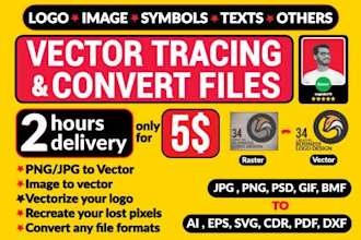 convert logo to vector, ai, eps vector tracing, vector