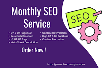 complete monthly SEO service to boost your google ranking