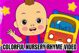 create viral 2d custom learning video and nursery rhymes for your kids channel