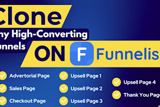clone your funnelish advertorial, sales pages and checkout page
