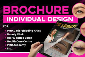 create brochure, flyer for beauty clinic, permanent makeup, tattoo, hair salon